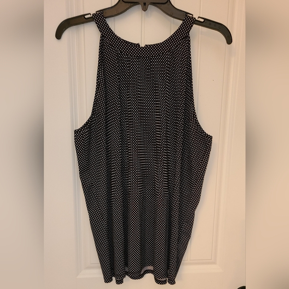 Joan Vass Black and White Dotted Tank Top - Picture 1 of 6